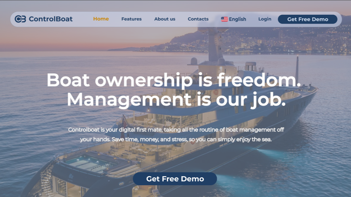 ControlBoat landing page