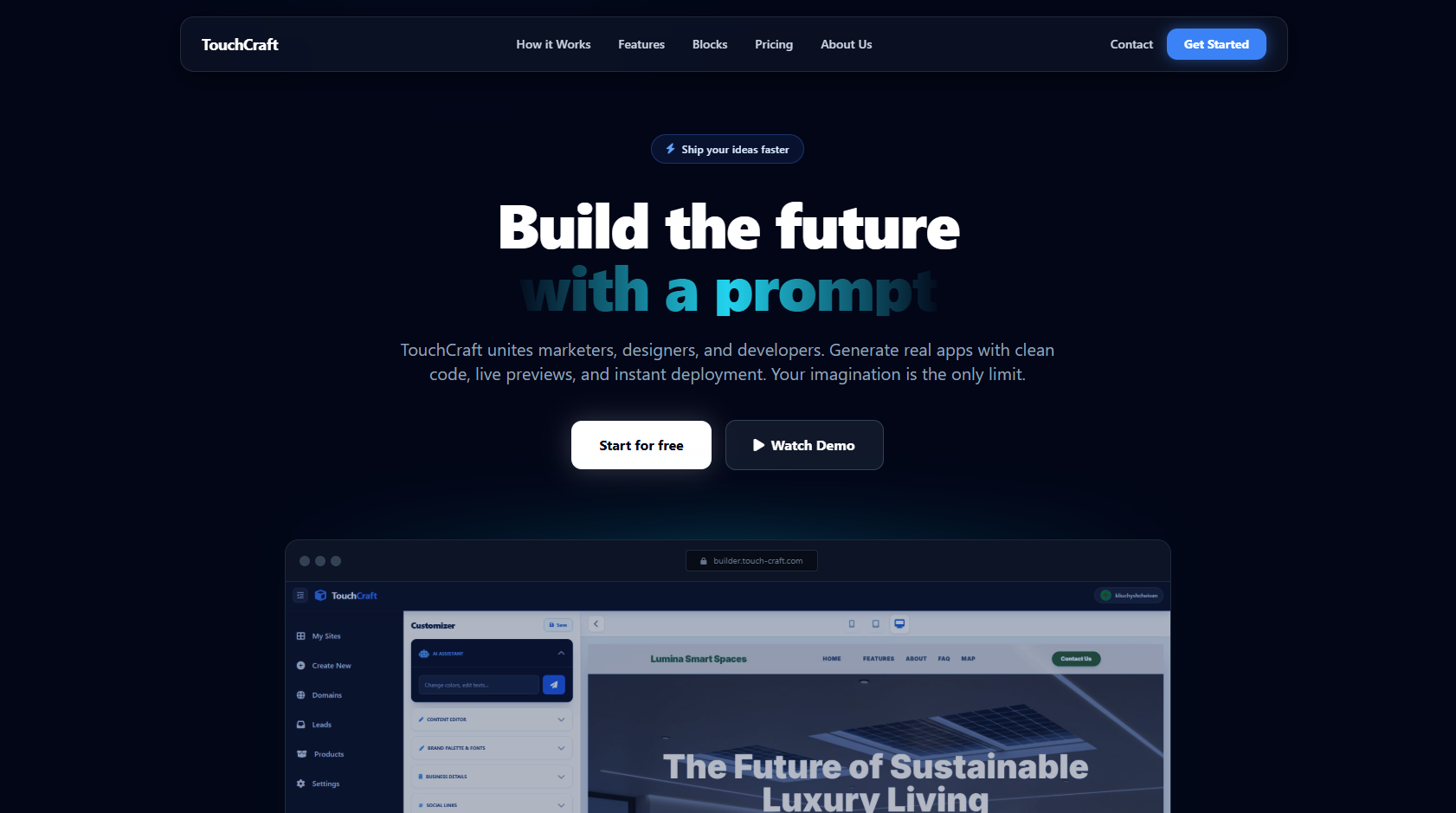 TouchCraft - AI-Powered Website Builder